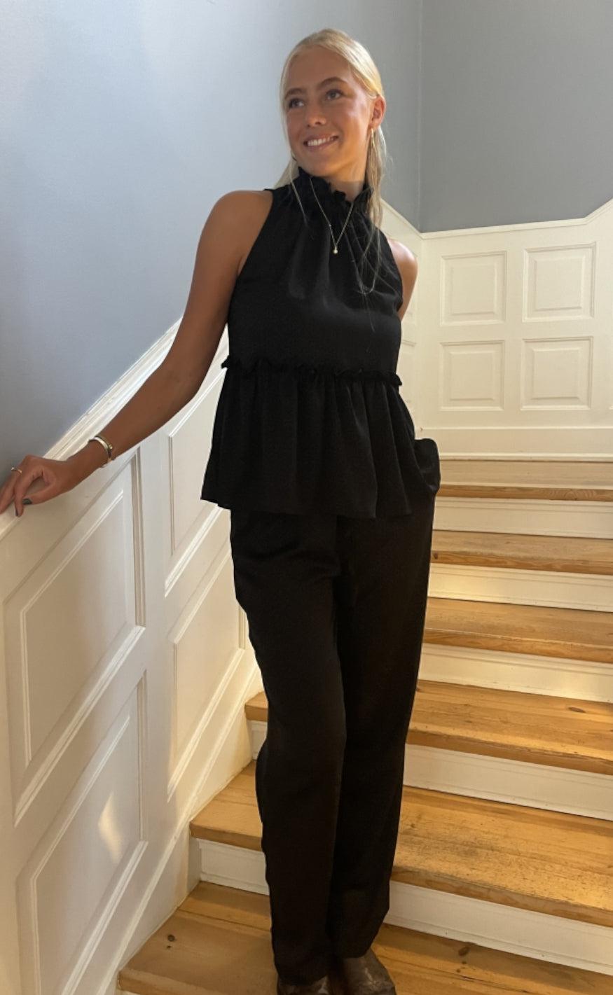 Continue Top - Liva Fringles - Black Print