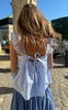 Continue Top - Lulu Bow - Light Blue Stripes