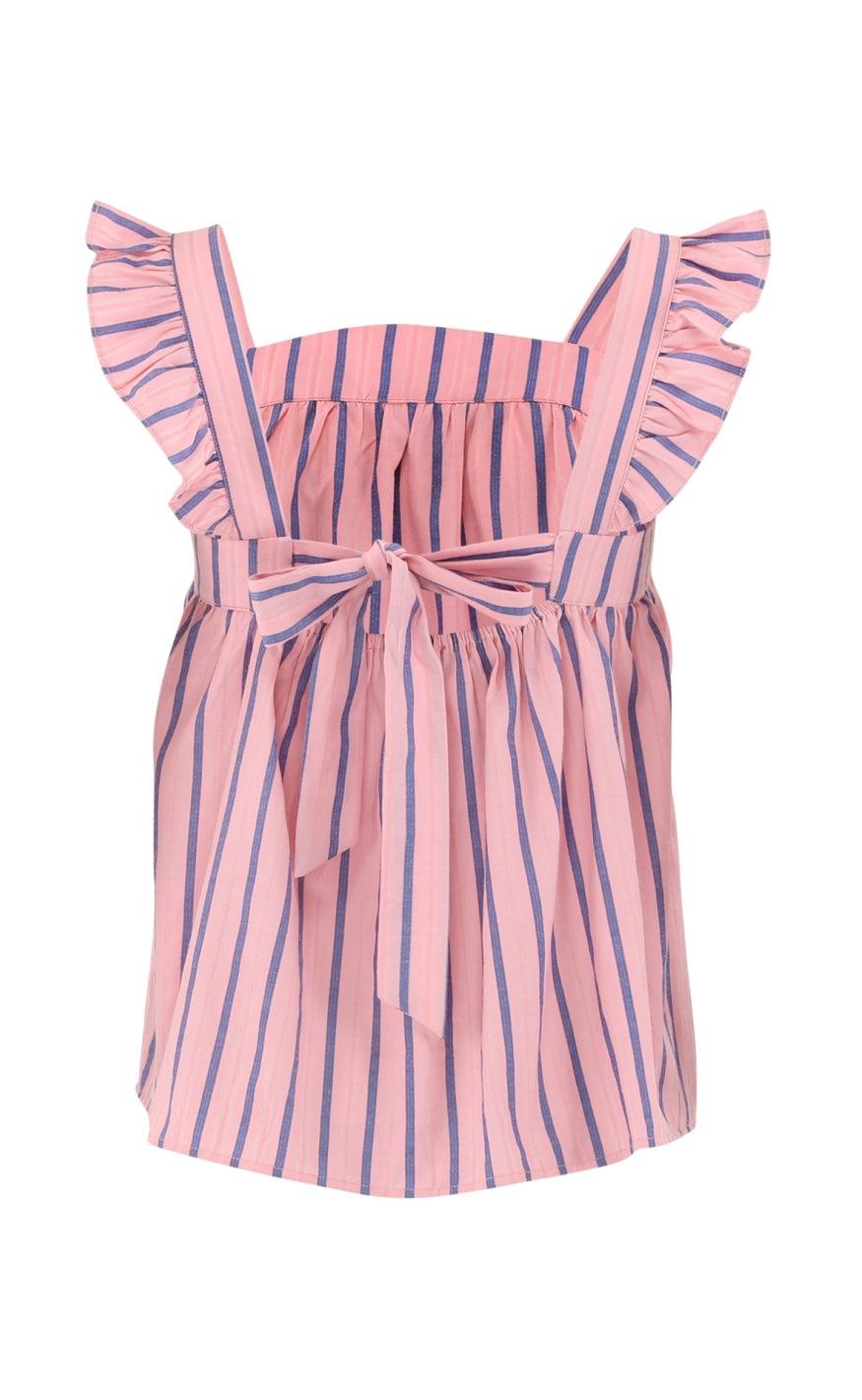 Continue Top - Lulu Bow - Stripe Pink