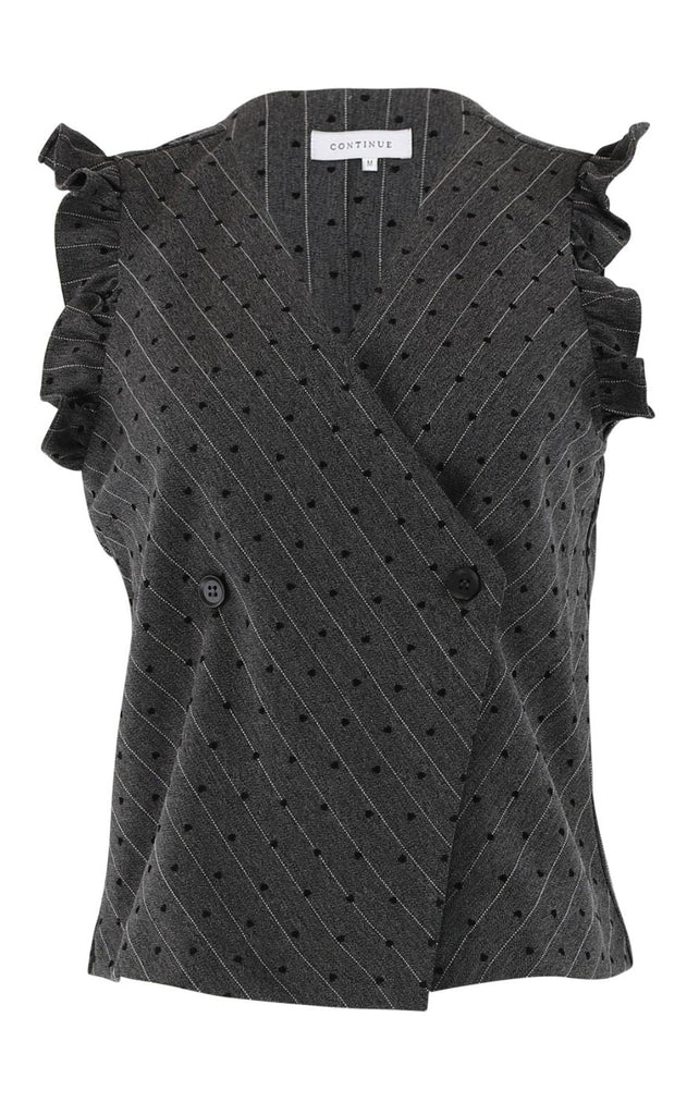 Continue Vest - Lydia Heart - Grey Stribe