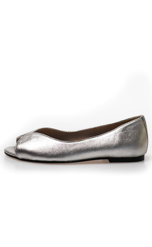 Copenhagen Shoes Ballerina - Like A Melody Metallic - White Gold