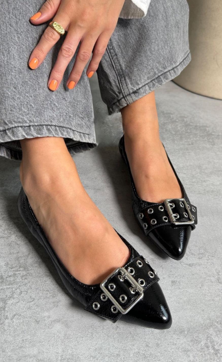 Copenhagen Shoes Ballerina - The Reason Why - Black Patent