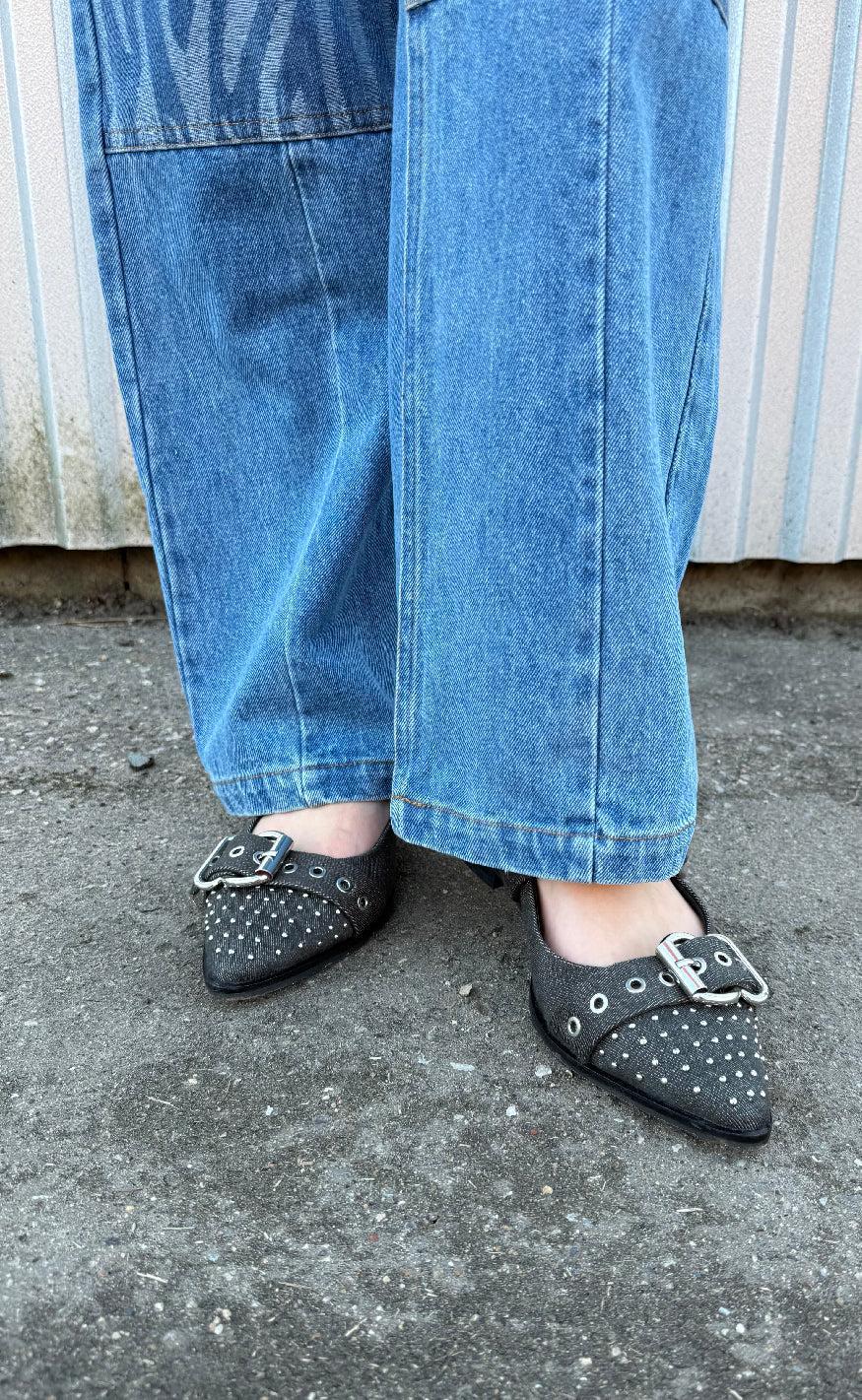 Copenhagen Shoes Ballerinaer - Future Vibes - Black Denim