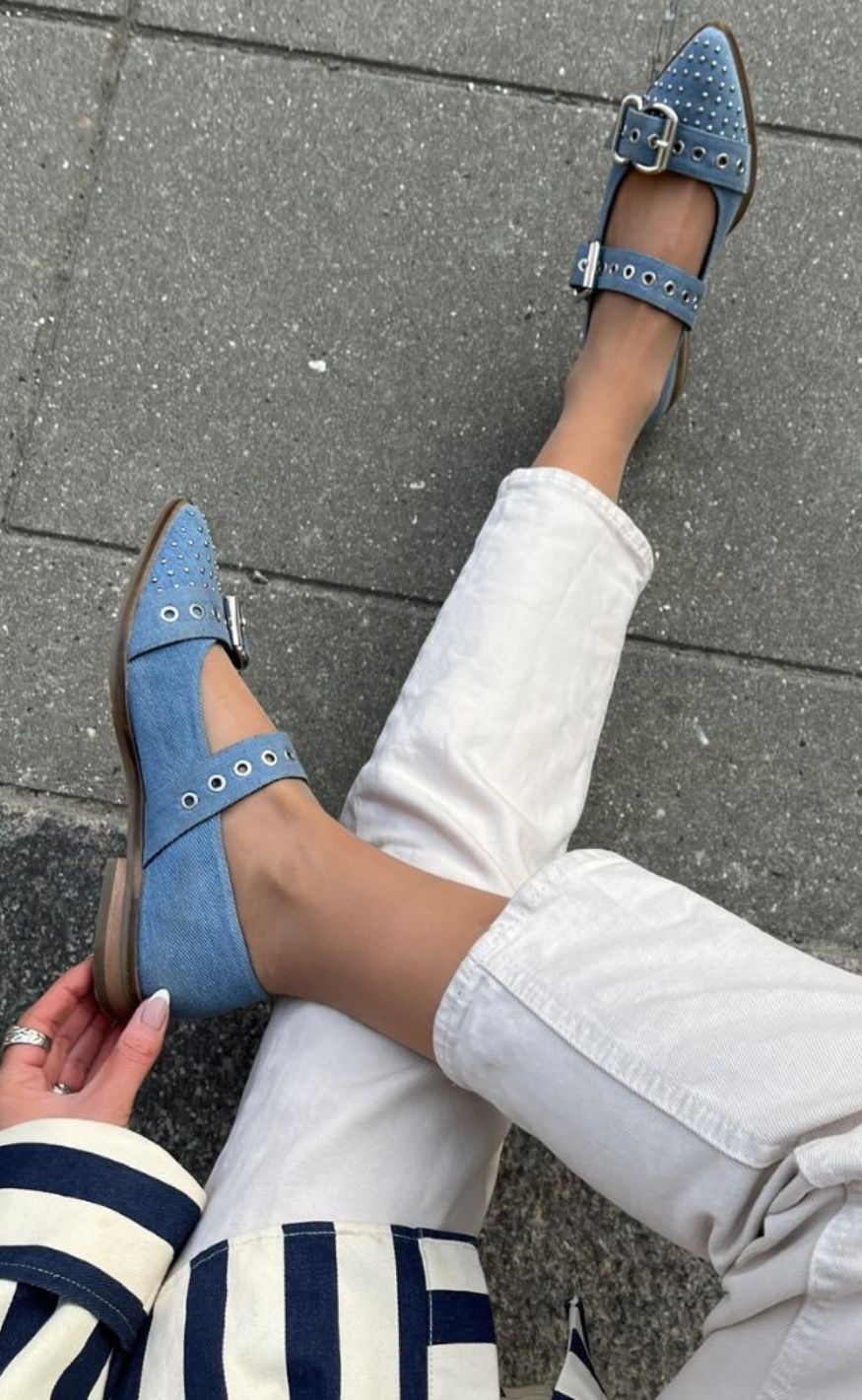 Copenhagen Shoes Ballerinaer - Future Vibes - Blue Denim