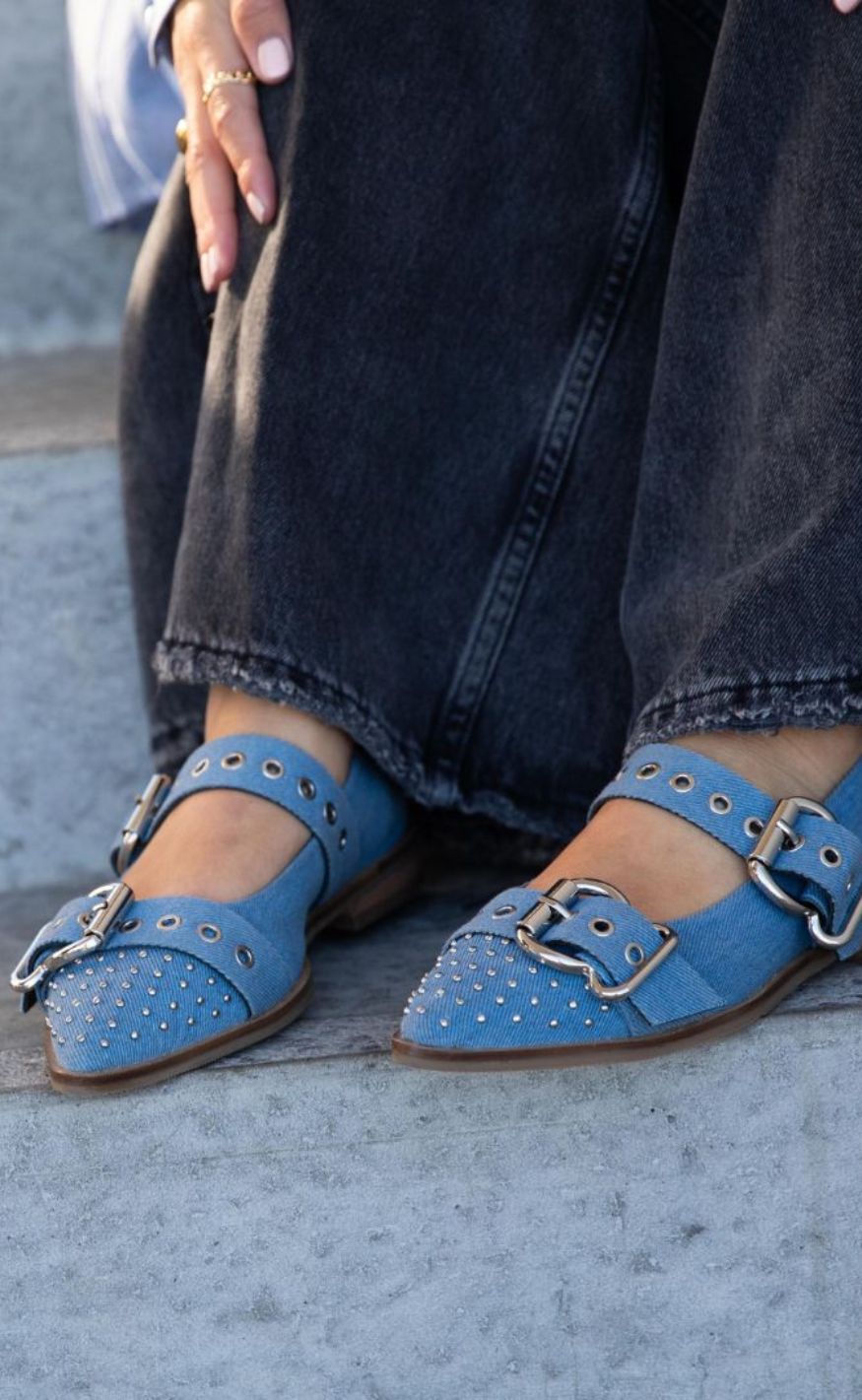 Copenhagen Shoes Ballerinaer - Future Vibes - Blue Denim