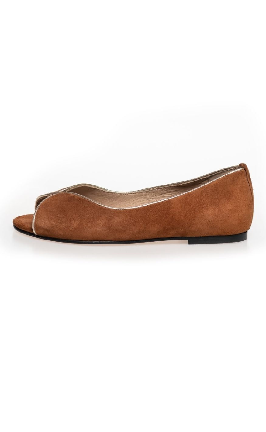 Copenhagen Shoes Ballerinaer - Like A Melody Suede - Cognac