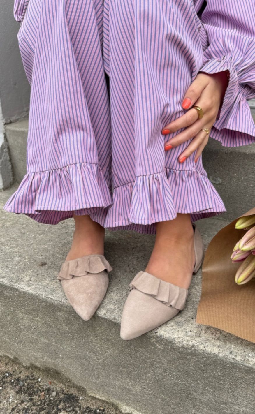 Copenhagen Shoes Loafers / Ballerina - New Romance Suede - Beige