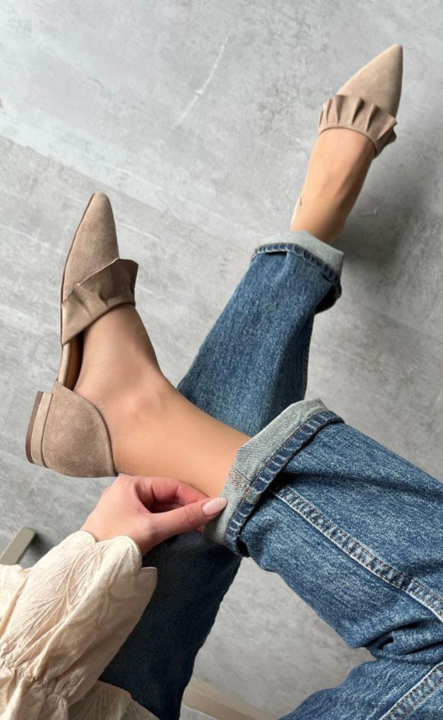 Copenhagen Shoes Loafers / Ballerina - New Romance Suede - Beige