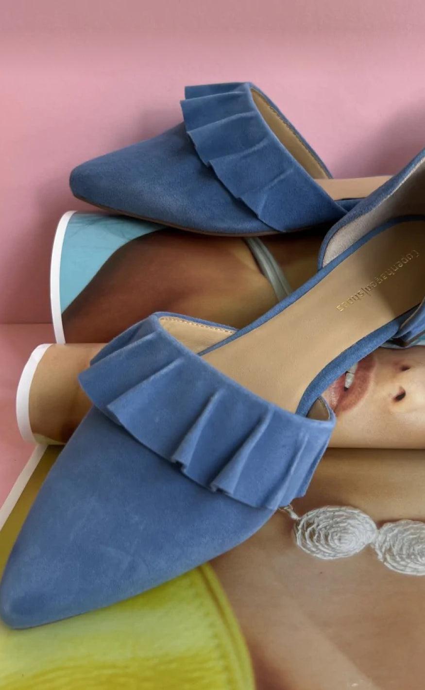 Copenhagen Shoes Loafers / Ballerina - New Romance Suede - Denim