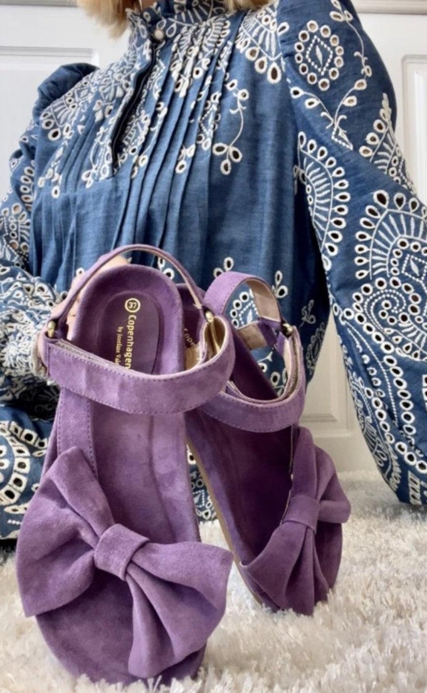 Copenhagen Shoes Sandaler By Josefine Valentin - Sky And Diamonds Suede - Orchid