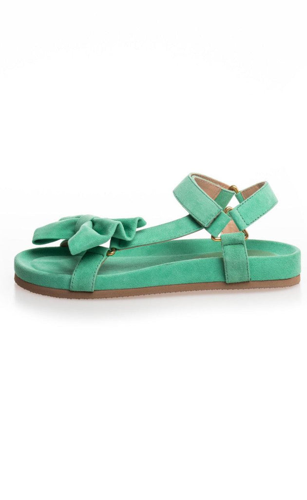 Copenhagen Shoes Sandaler By Josefine Valentin - Sky And Diamonds Suede - Pale Green