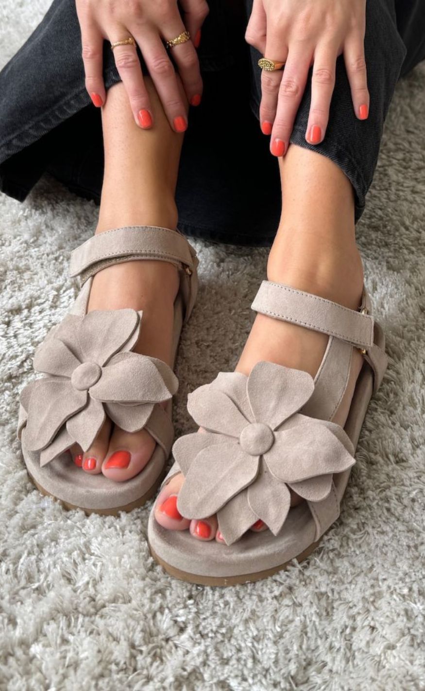 Copenhagen Shoes Sandaler - My Flowers - Biscuit