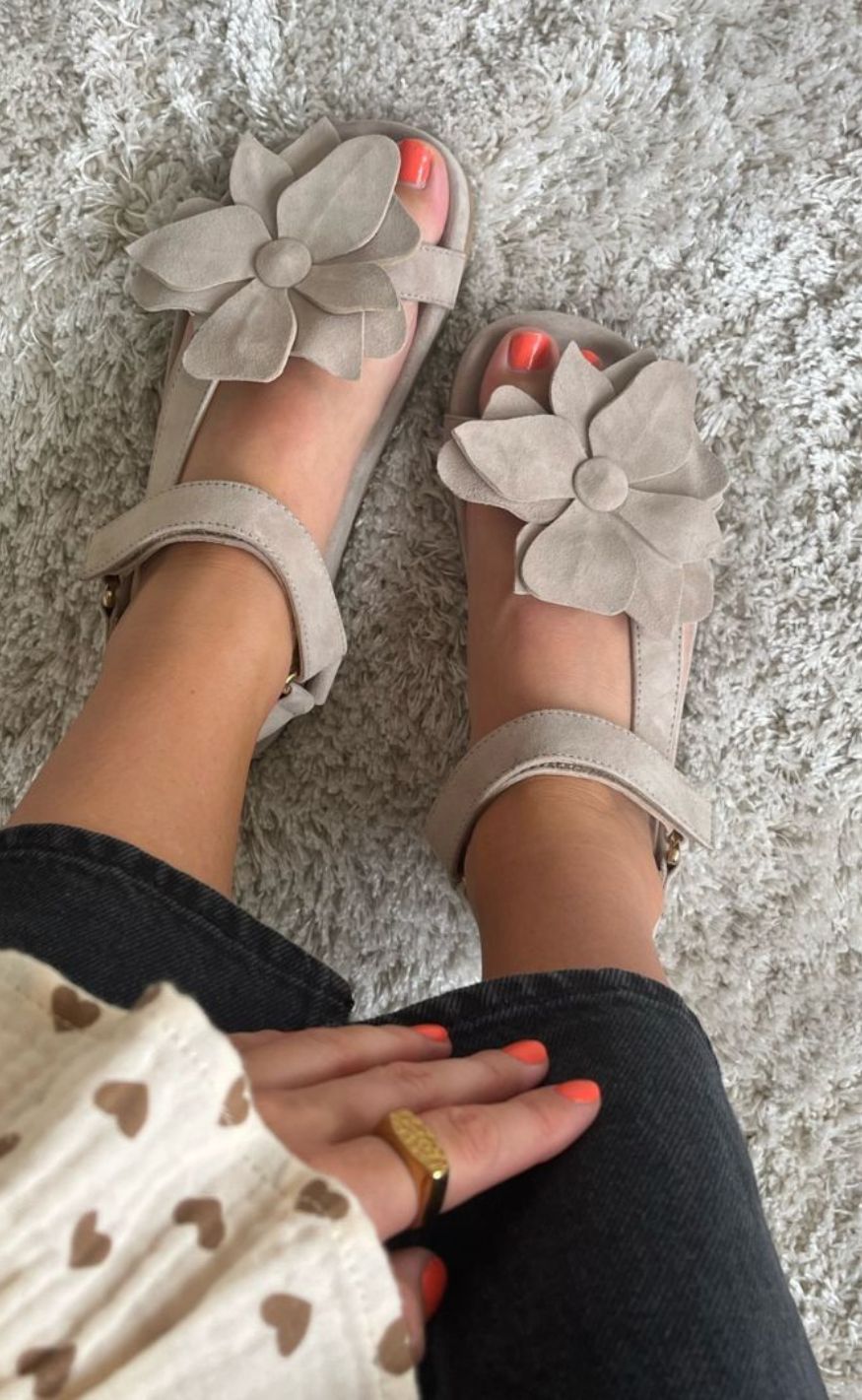 Copenhagen Shoes Sandaler - My Flowers - Biscuit