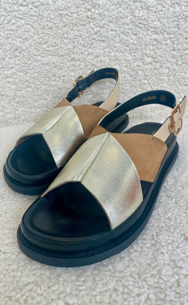 Copenhagen Shoes Sandaler - New Stronger - Gold/Safari