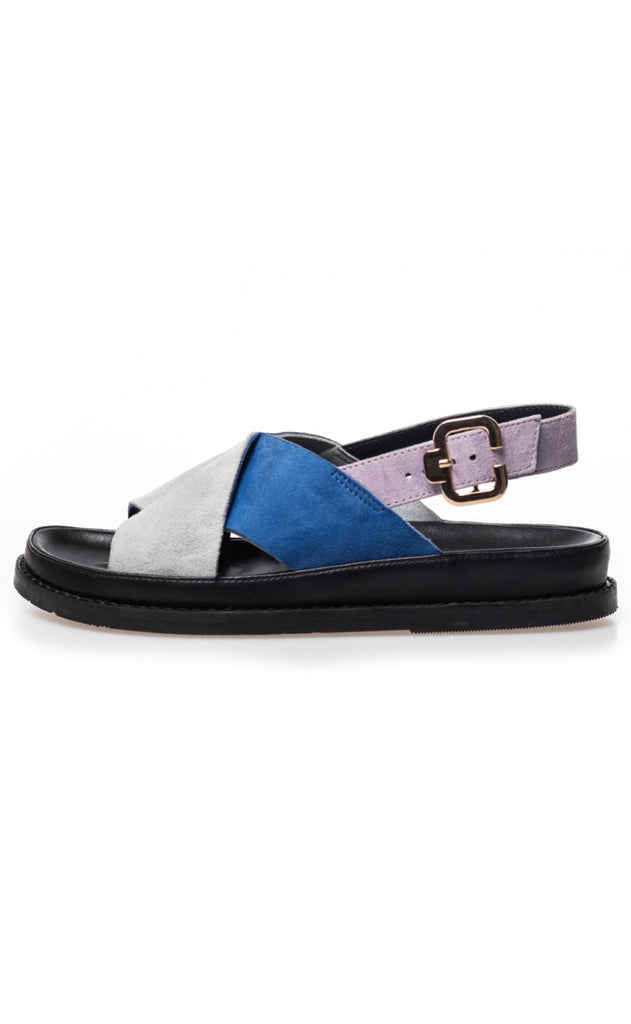 Copenhagen Shoes Sandaler - New Stronger Suede - Blue/Lavender
