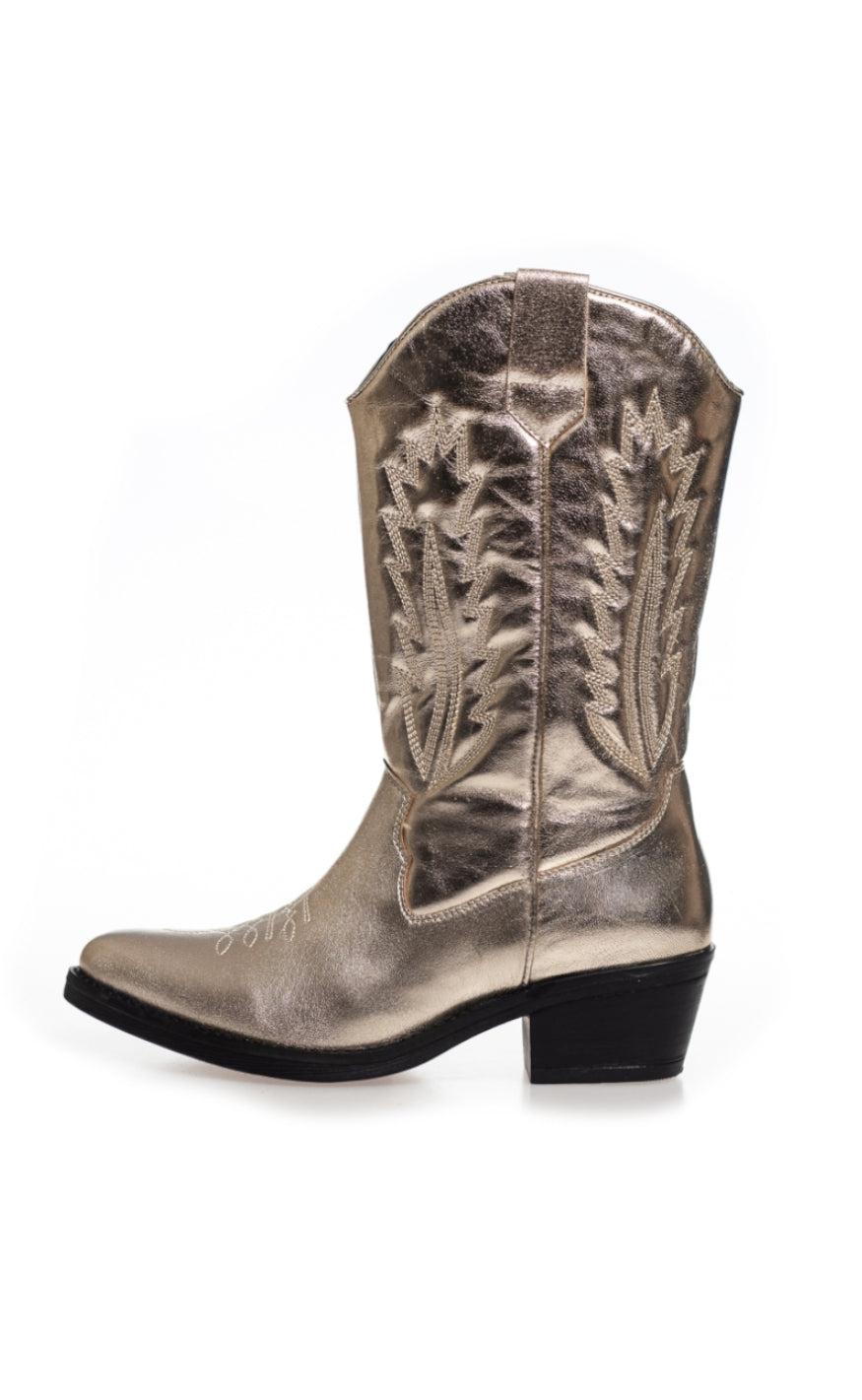 Copenhagen Shoes Støvler By Josefine Valentin - Keep Your Power - Gold Metallic