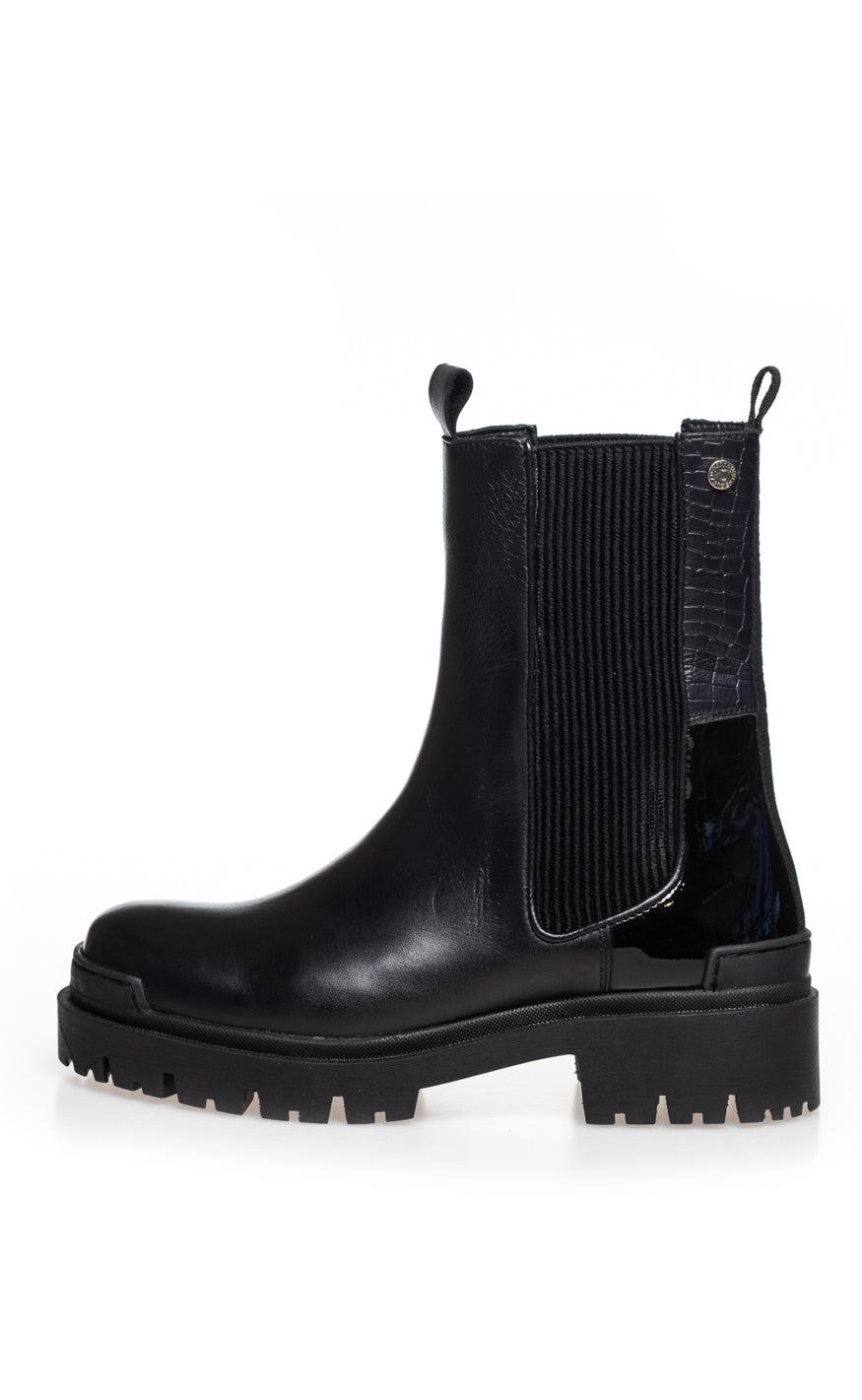 Copenhagen Shoes Støvler - Day Dreaming - Black w. Patent Heel