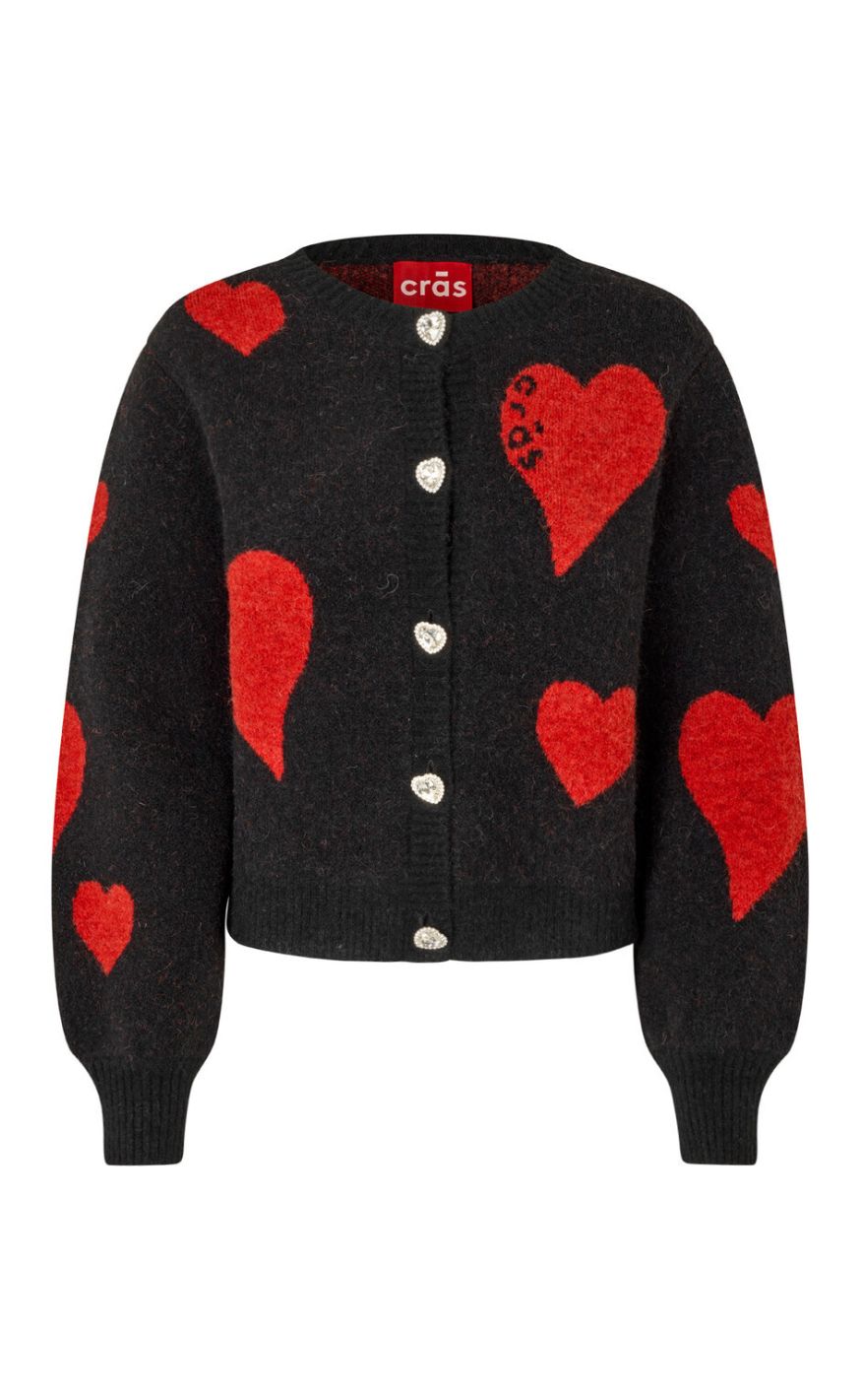 Cras Cardigan - Hearts - Black Hearts