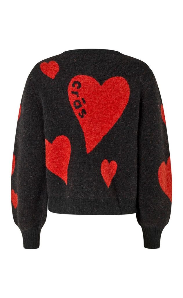 Cras Cardigan - Hearts - Black Hearts