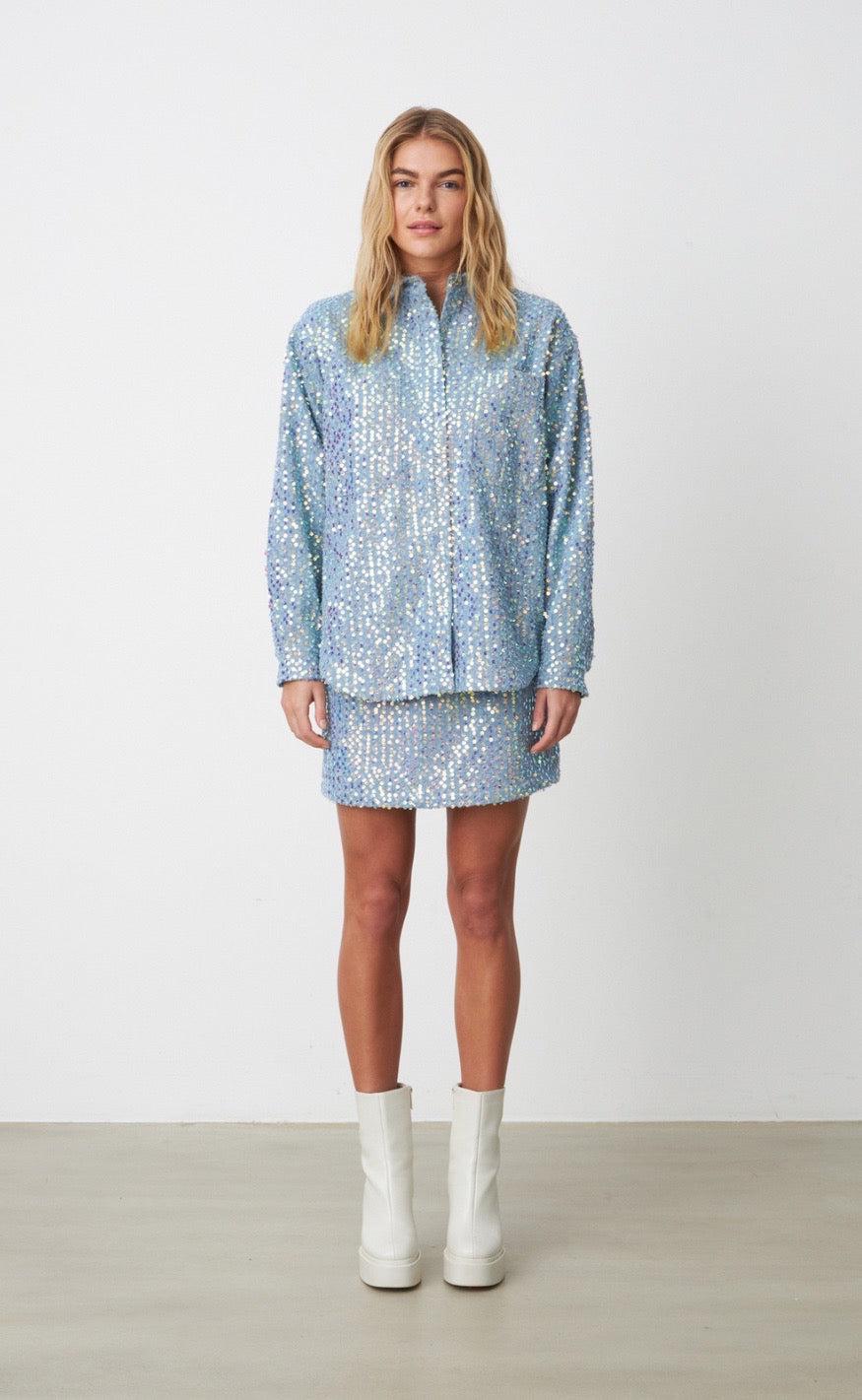 Cras Skjorte - North - Blue Glitter