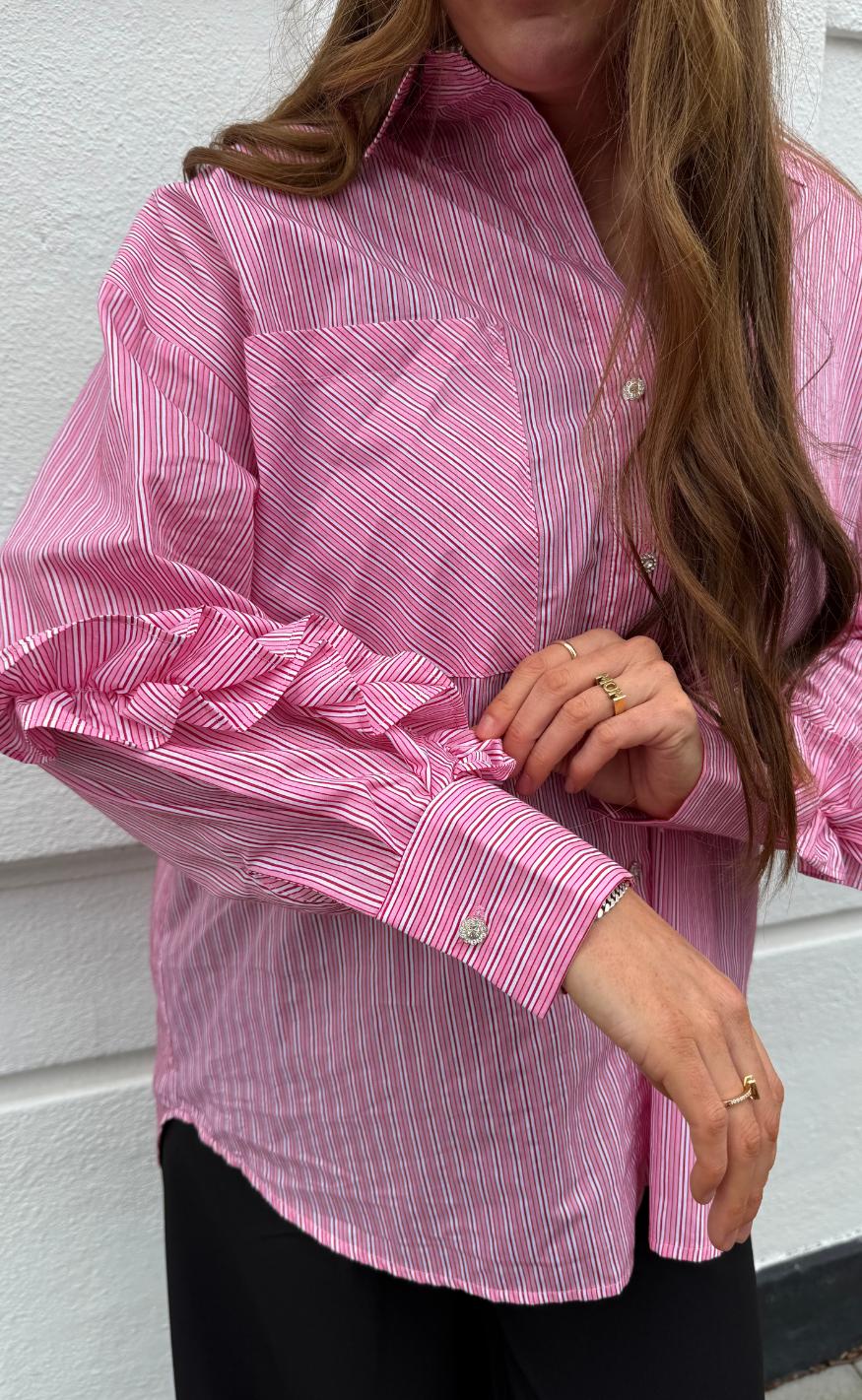 Cras Skjorte - Tulum - Pink Red Stripe