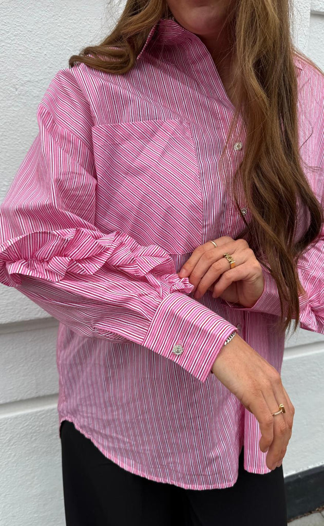 Cras Skjorte - Tulum - Pink Red Stripe