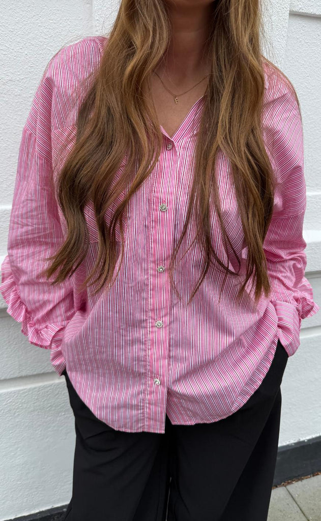 Cras Skjorte - Tulum - Pink Red Stripe