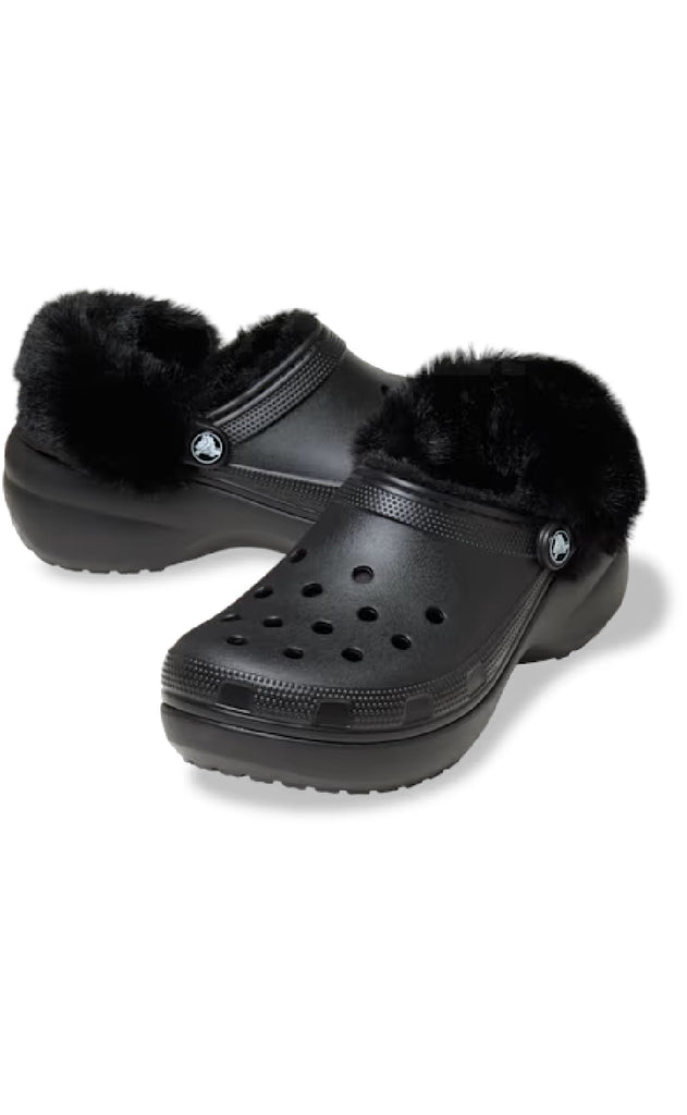 Crocs Træsko - Classic Platform Fuzz Lined - Black