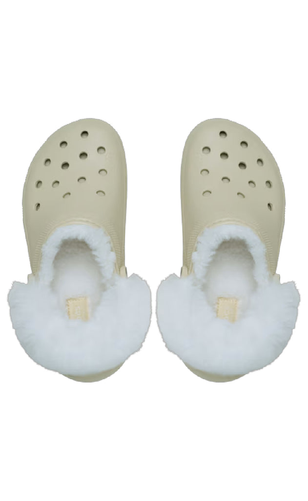 Crocs Træsko - Classic Platform Fuzz Lined - Bone