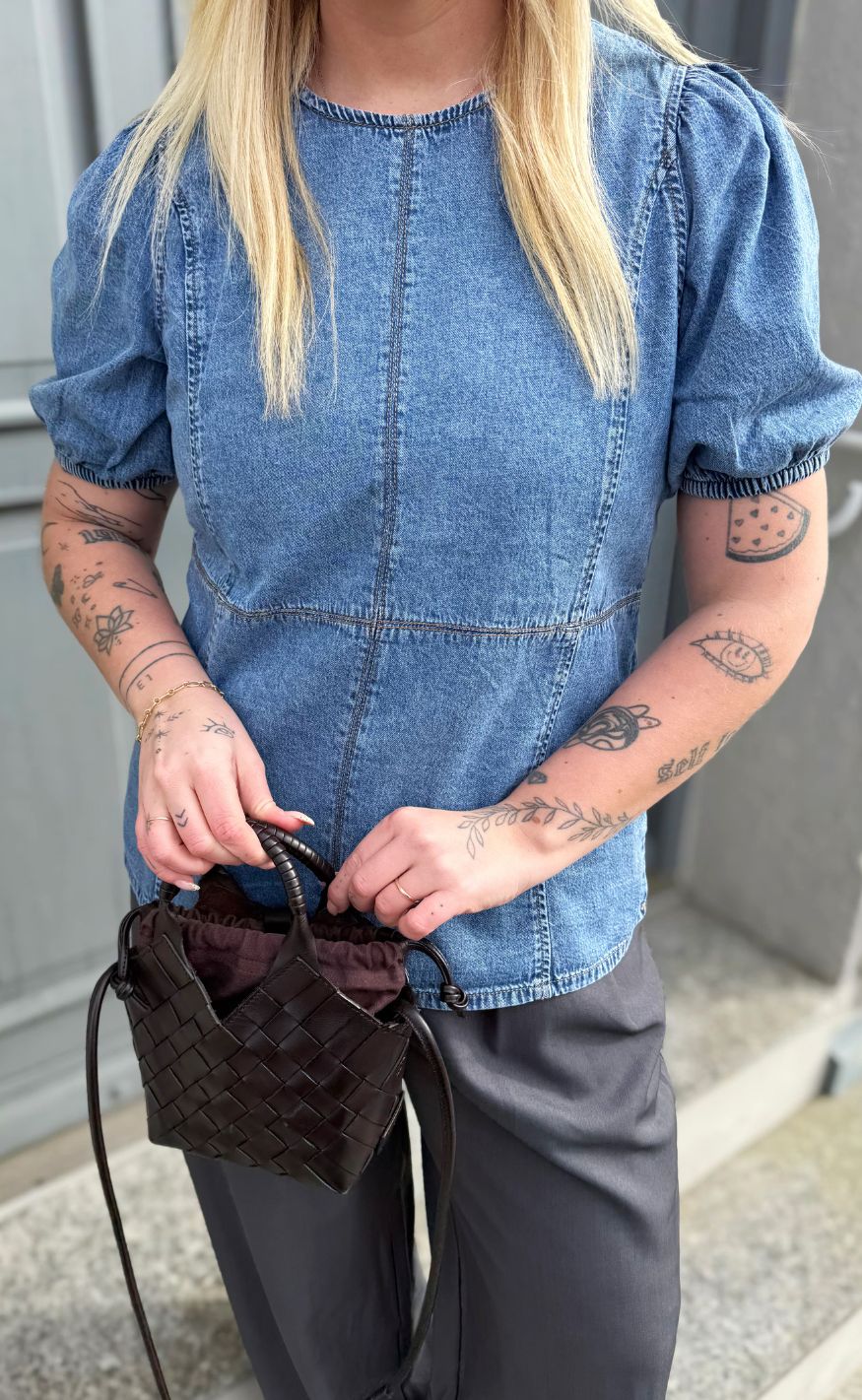Culture Bluse - Adele Arpa - Blue Stone Wash