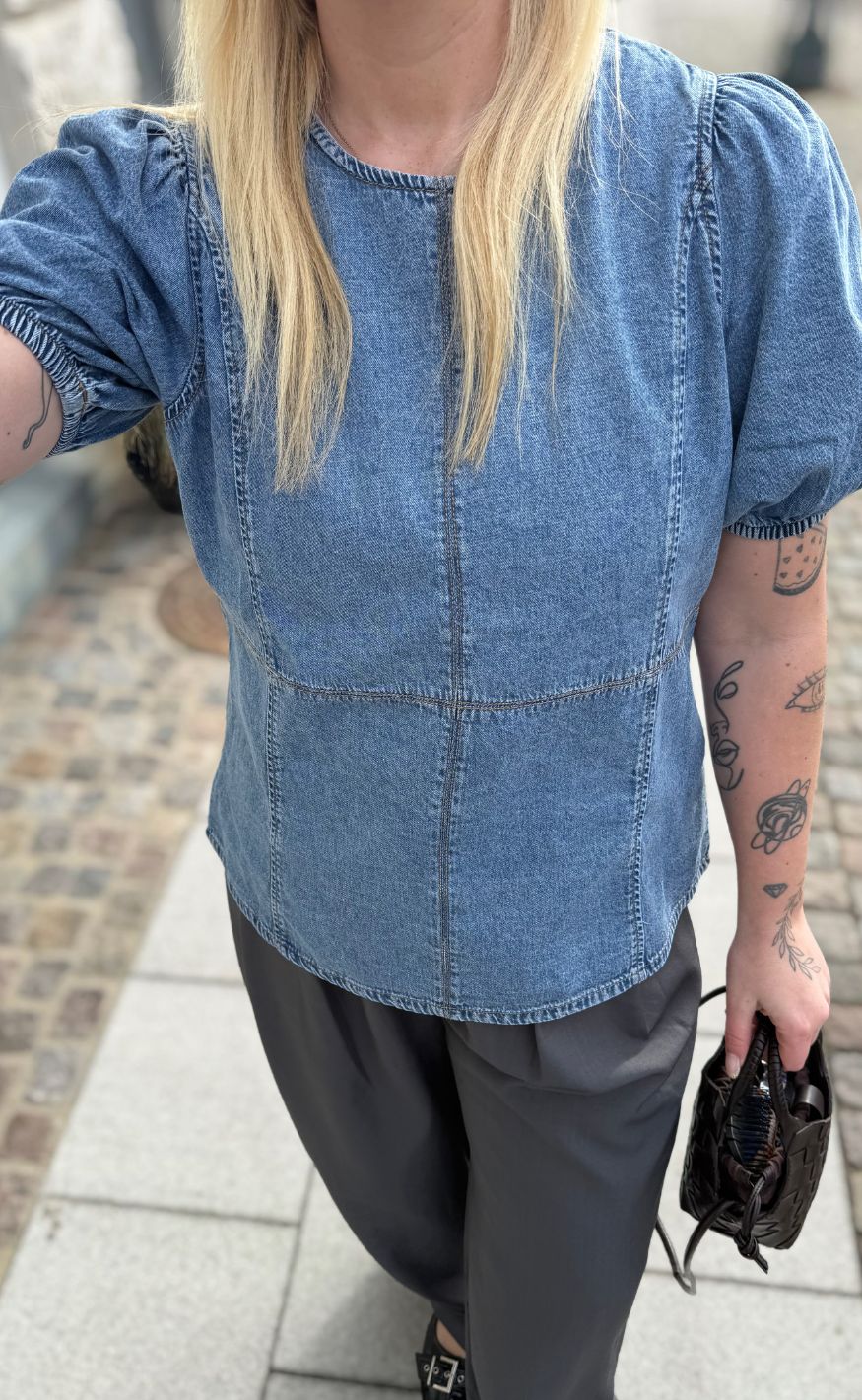 Culture Bluse - Adele Arpa - Blue Stone Wash