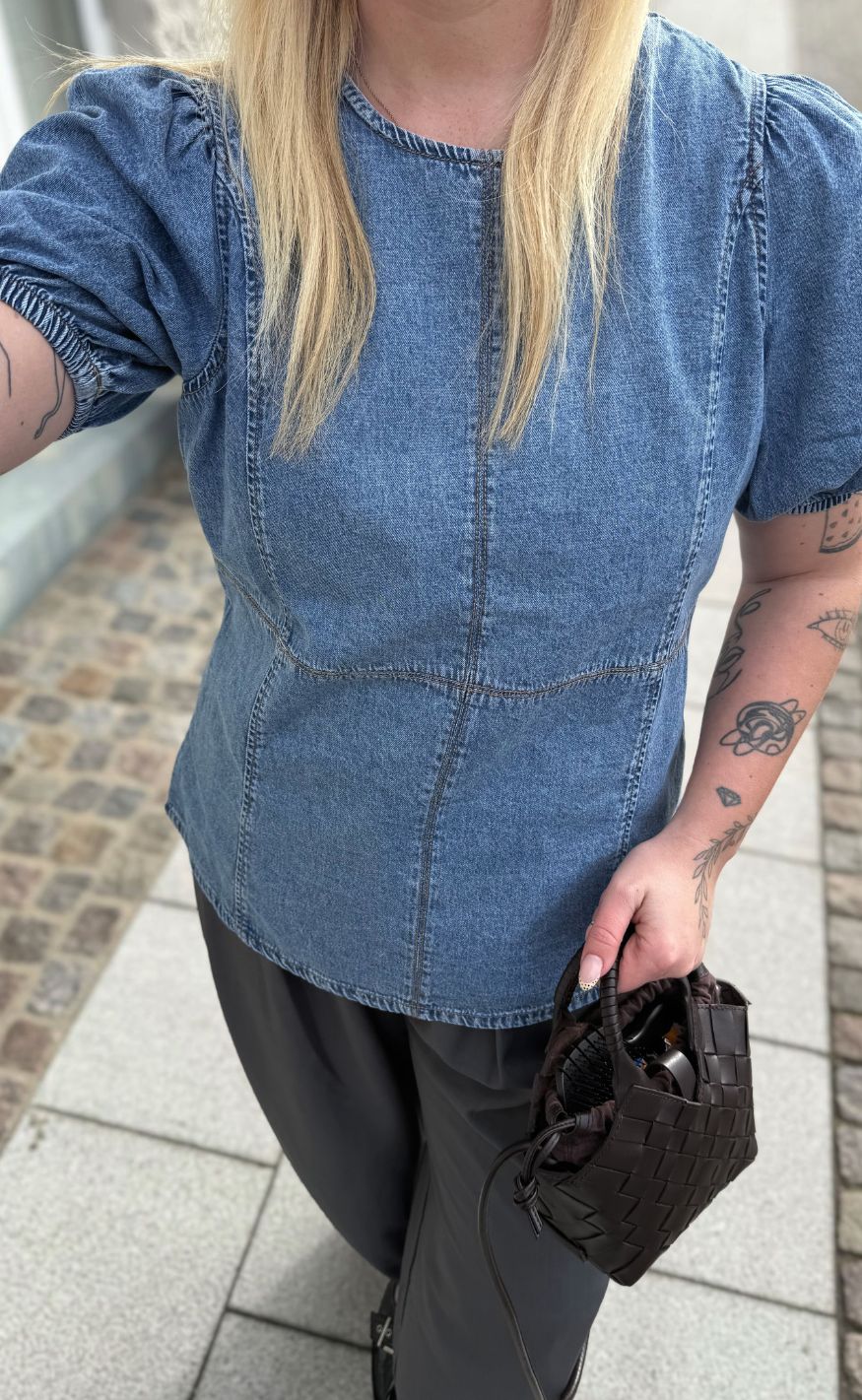 Culture Bluse - Adele Arpa - Blue Stone Wash