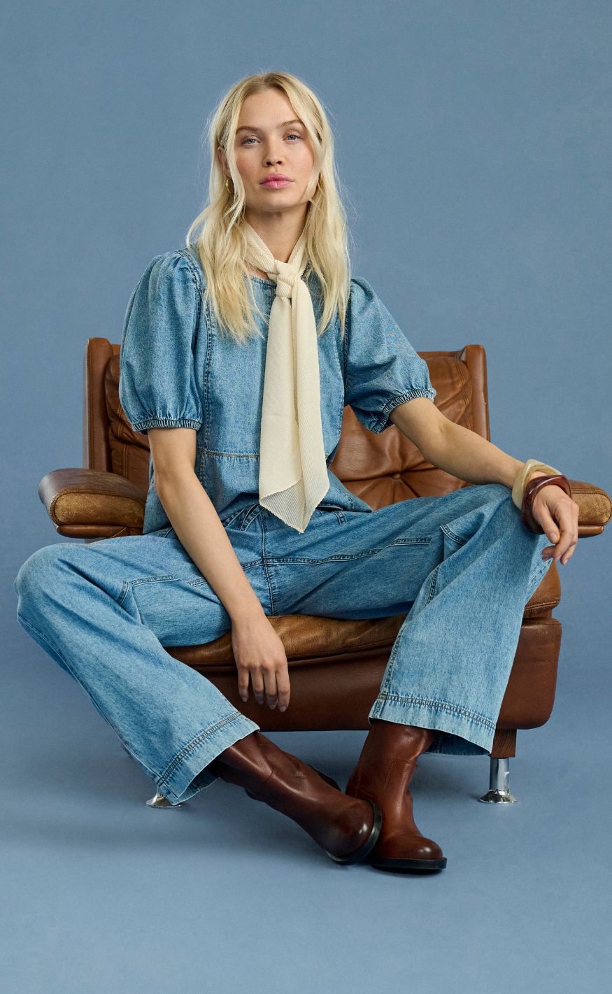 Culture Bluse - Adele Arpa - Blue Stone Wash