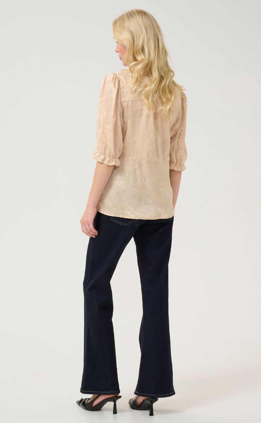 Culture Bluse - Casy - Beige/Gold Art