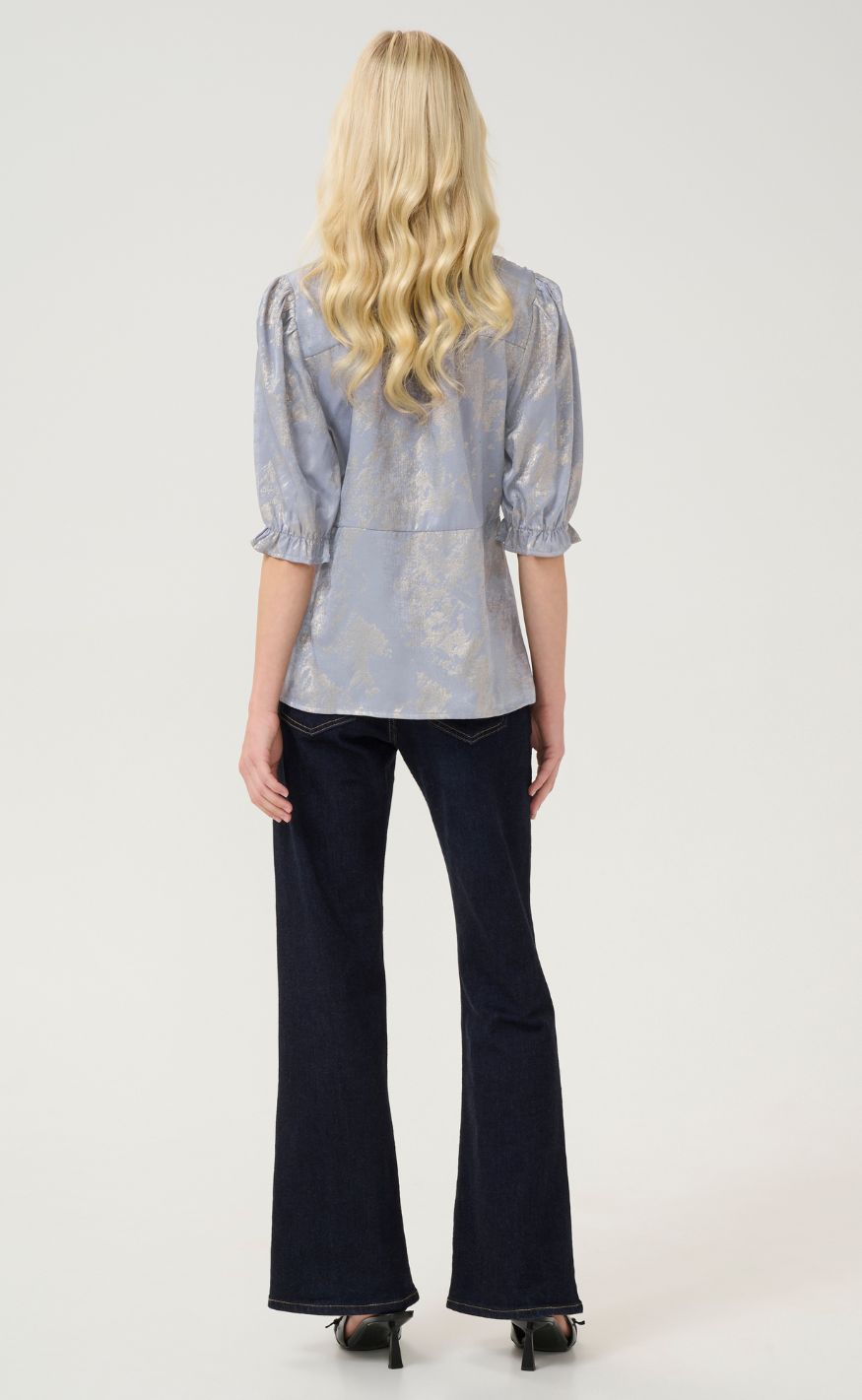 Culture Bluse - Casy - Beige/Silver Art