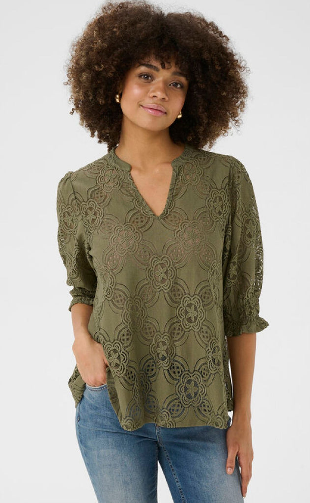 Culture Bluse - Olu SS - Dusky Green