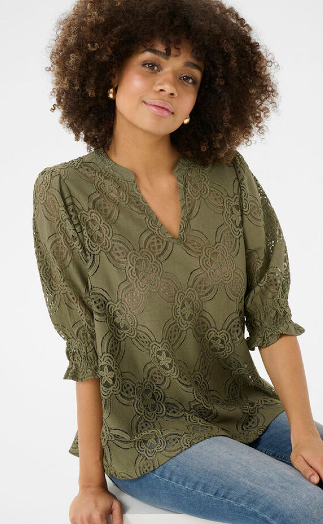 Culture Bluse - Olu SS - Dusky Green
