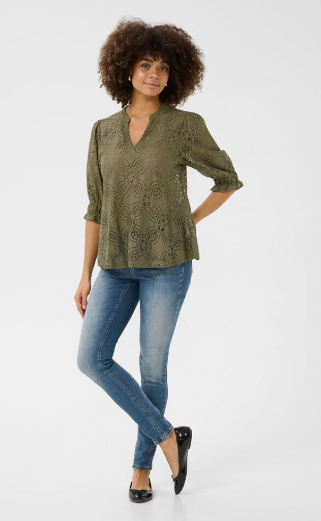 Culture Bluse - Olu SS - Dusky Green