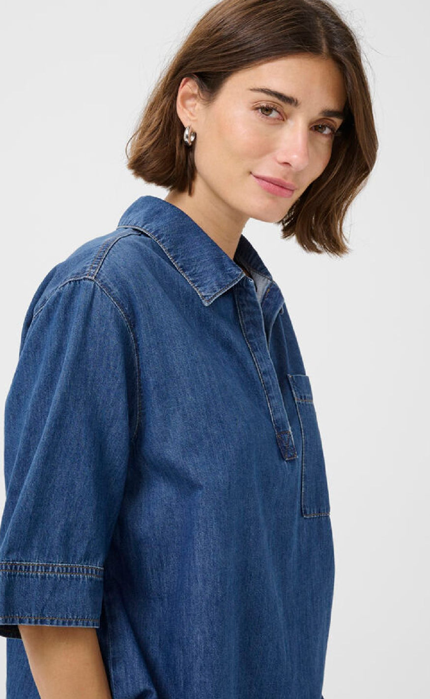 Culture Bluse - Pin Arpa - Dark Blue Wash