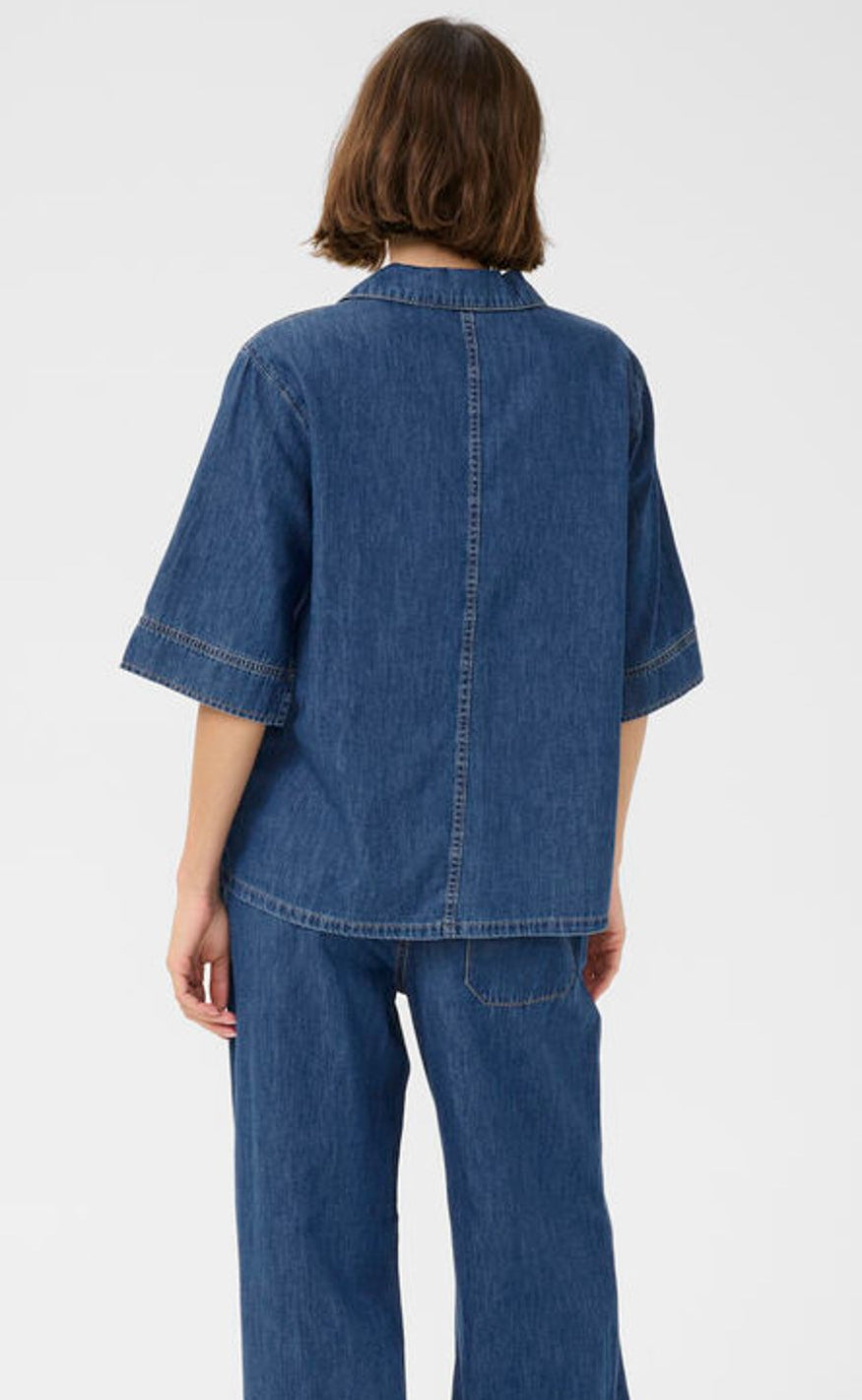 Culture Bluse - Pin Arpa - Dark Blue Wash