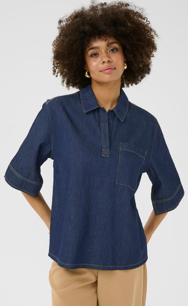Culture Bluse - Pin Arpa - Rinse Wash