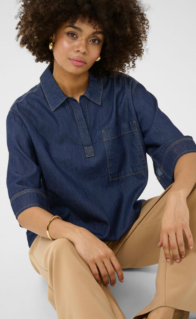 Culture Bluse - Pin Arpa - Rinse Wash