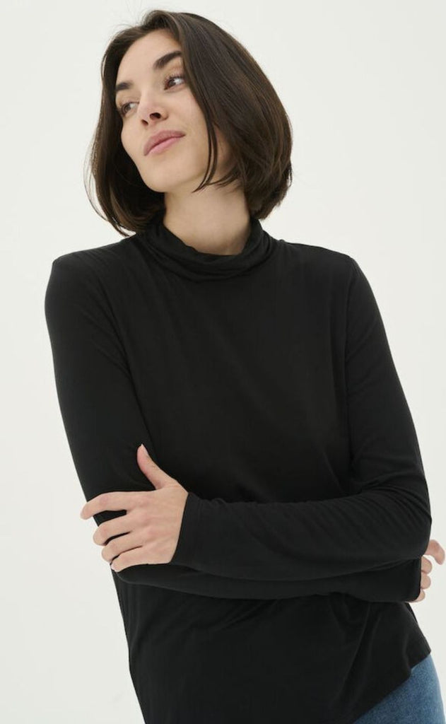 Culture Bluse - Poppy Rollneck - Black