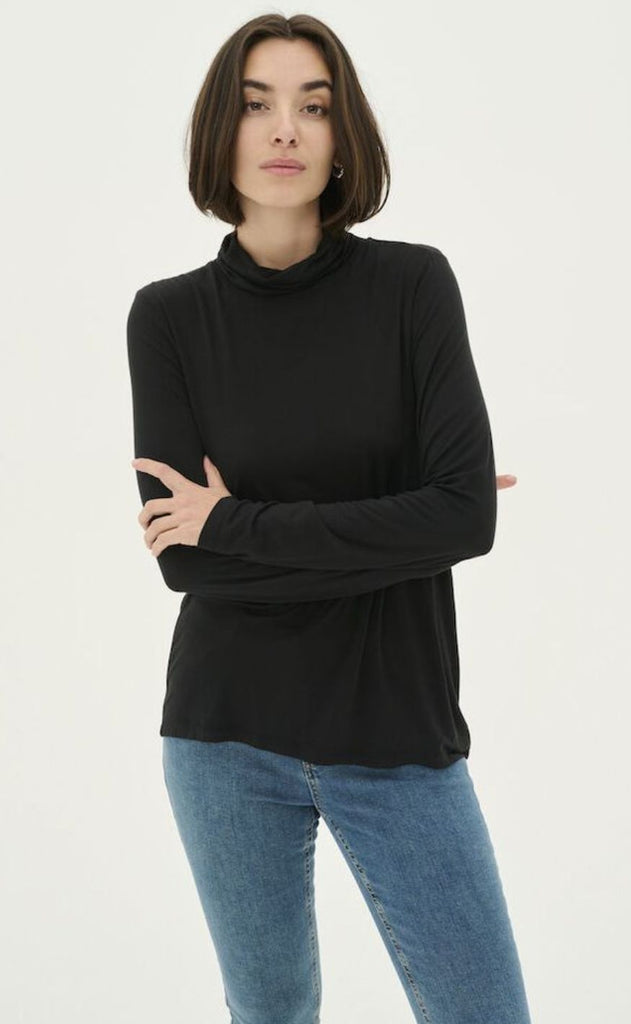 Culture Bluse - Poppy Rollneck - Black