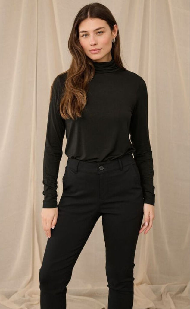 Culture Bluse - Poppy Rollneck - Black