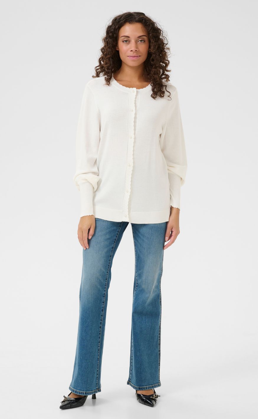 Culture Cardigan - Annemarie Scallop - Spring Gardenia