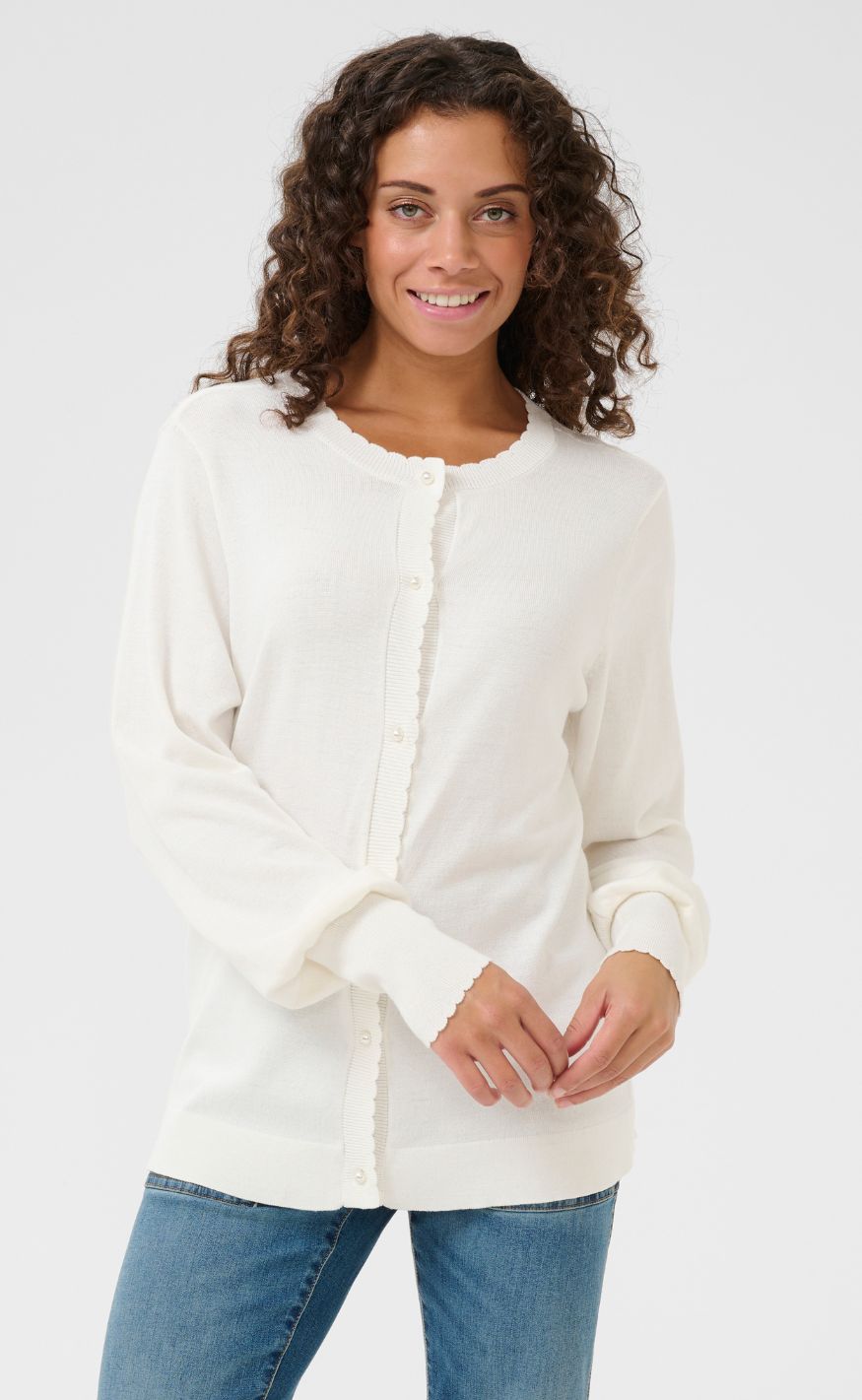 Culture Cardigan - Annemarie Scallop - Spring Gardenia