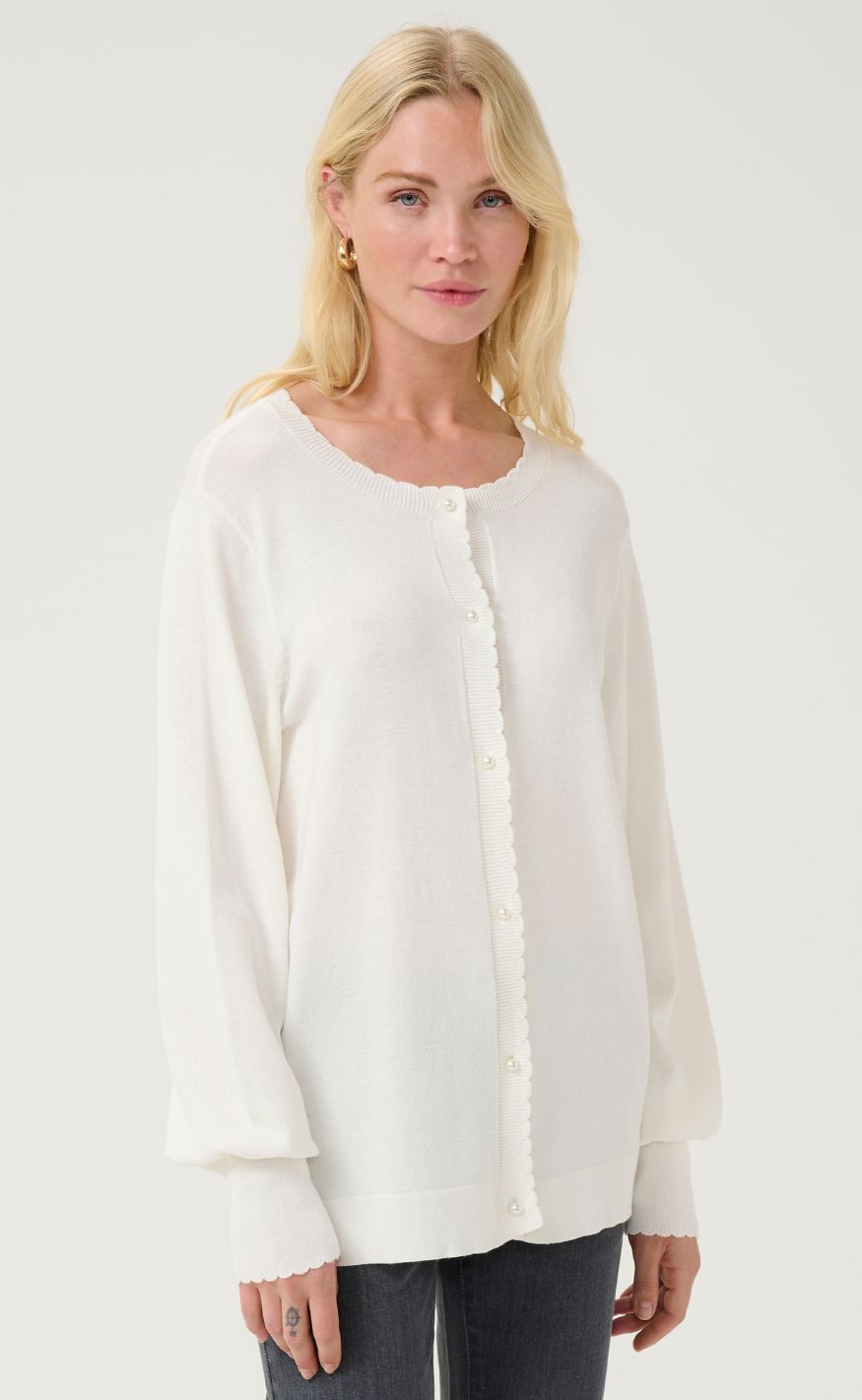 Culture Cardigan - Annemarie Scallop - Spring Gardenia