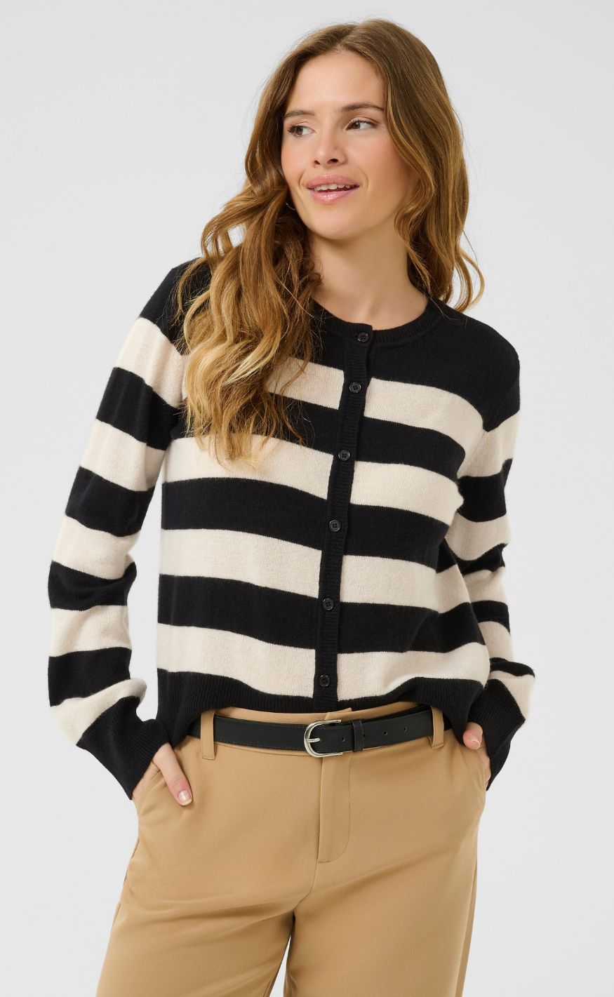 Culture Cardigan - Callie Arrow Stripe - Black/Whitecap Stripe
