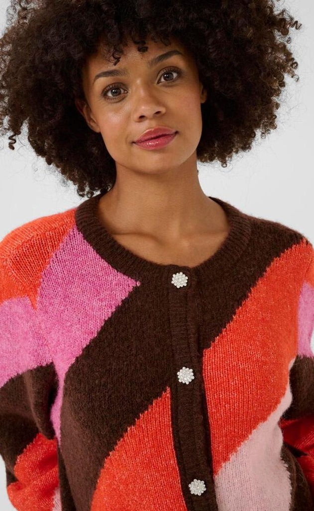 Culture Cardigan - Diga Kimmy - Brown/Pink Mix